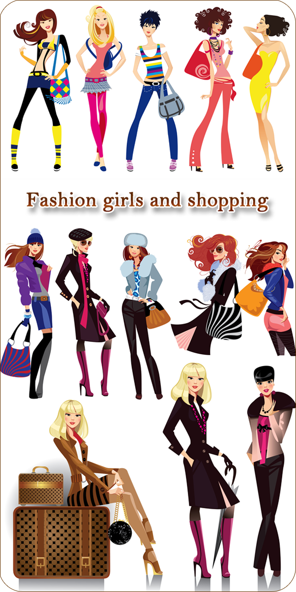 Fashion girls and Shopping