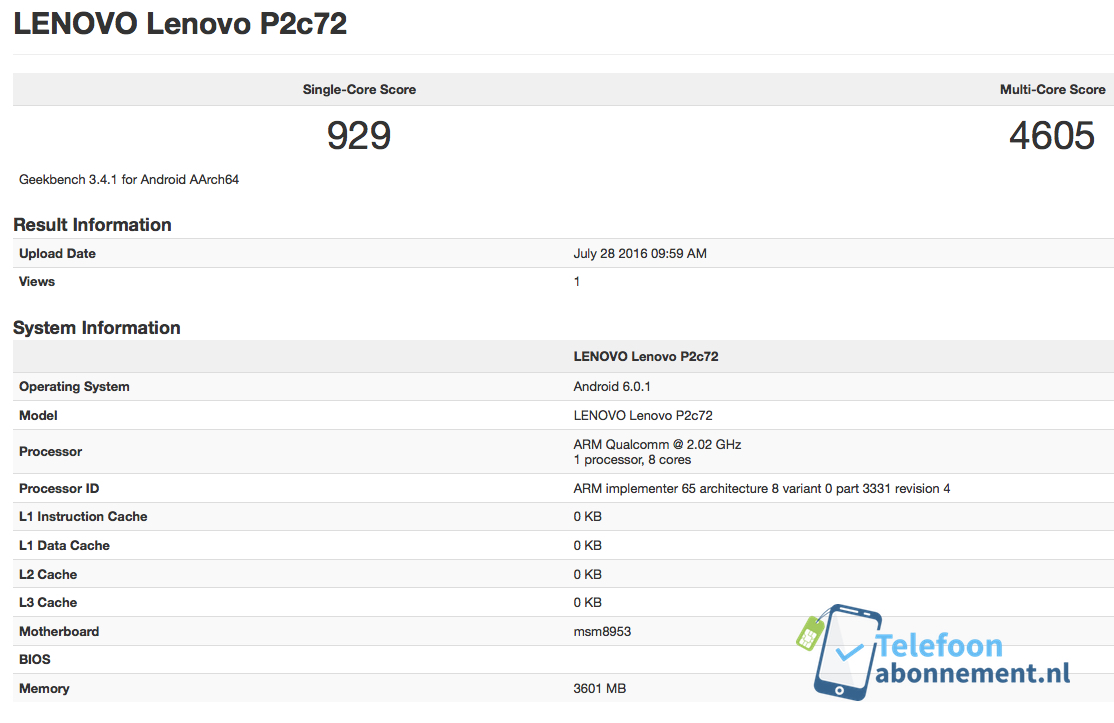 Lenovo Vibe P2 обзавёлся чипсетом Snapdragon 625