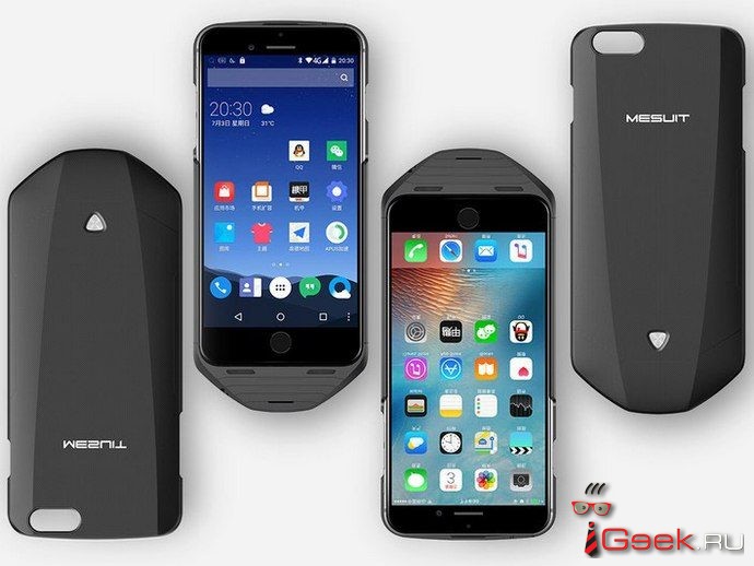 Чехол Mesuit превратит iPhone в смартфон на Android Чехол Mesuit превратит iPhone в смартфон на Android