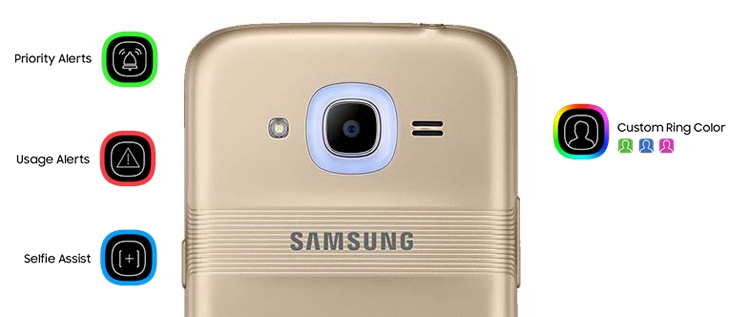 Модель Galaxy J2 со светодиодным кольцом Smart Glow оценена в 150 долларов Модель Galaxy J2 со светодиодным кольцом Smart Glow оценена в 150 долларов