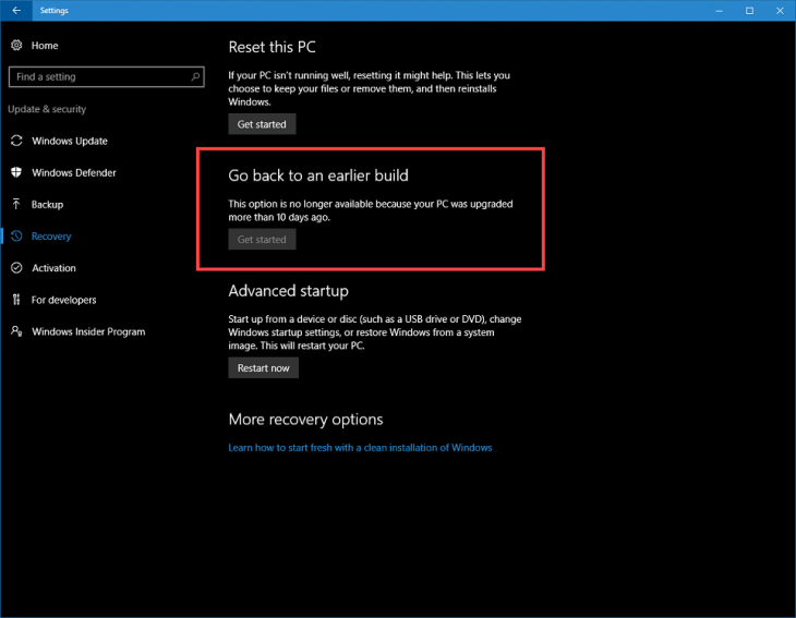Windows 10 не получит больших апдейтов в течении этого года