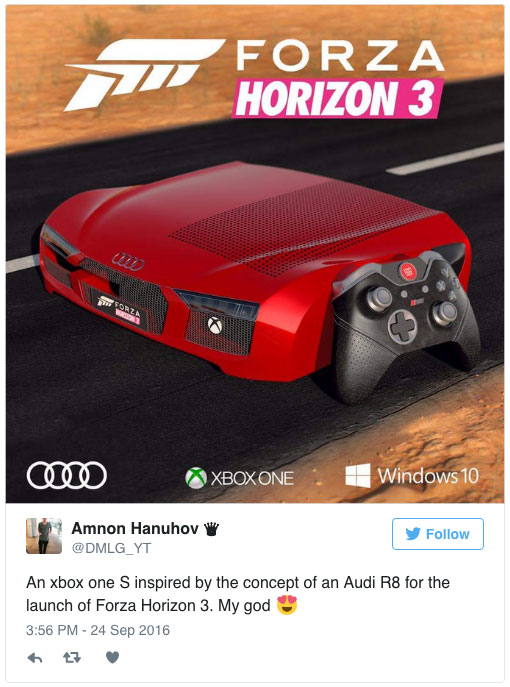 Microsoft подарит геймерам Xbox One S в стиле Audi R8