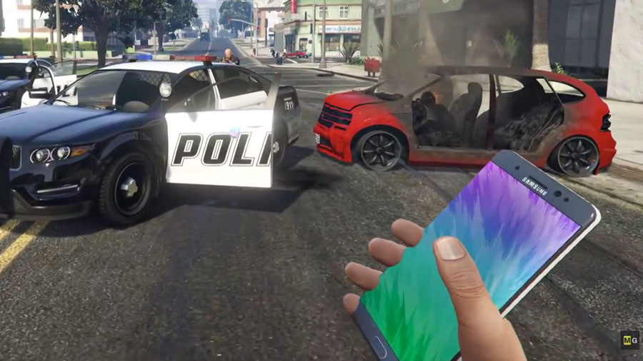 Блогер заменил взрывчатку в GTA V на смартфон Galaxy Note 7